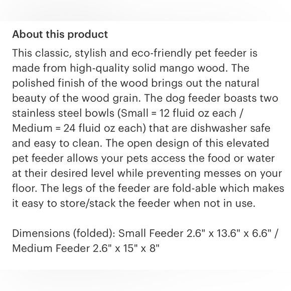 NWT Medium Elevated Dog Feed/Water Bowls - Picture 3 of 3